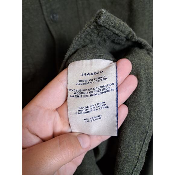 Boston Traders Long Sleeve Regular Fit Casual Button-Down Men Green XL - Picture 3 of 4